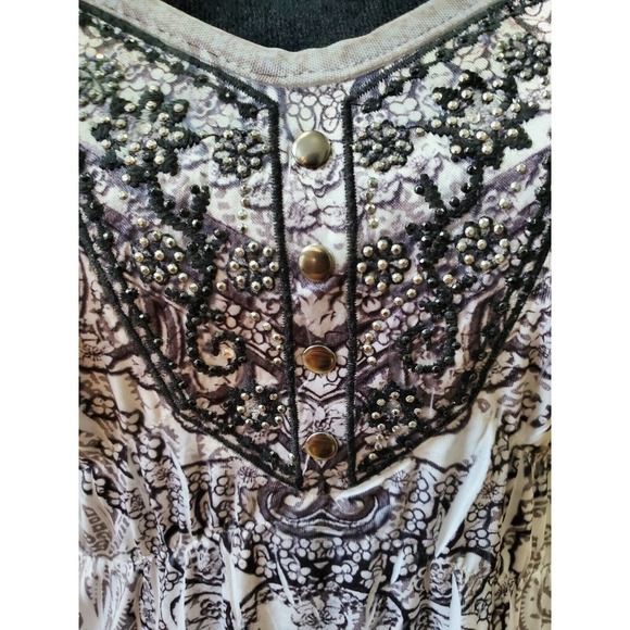 One World Women's Gray Polyester Sweetheart Neck Sleeveless Casual Top Blouse XL - Picture 6 of 13